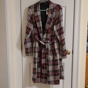 Long plaid jacket